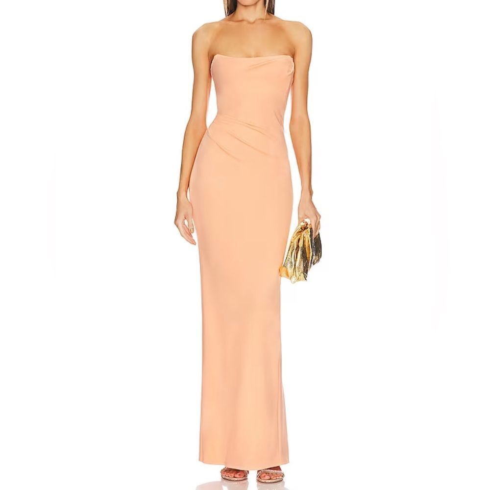 Michael Costello x REVOLVE Briggs Gown in Peach